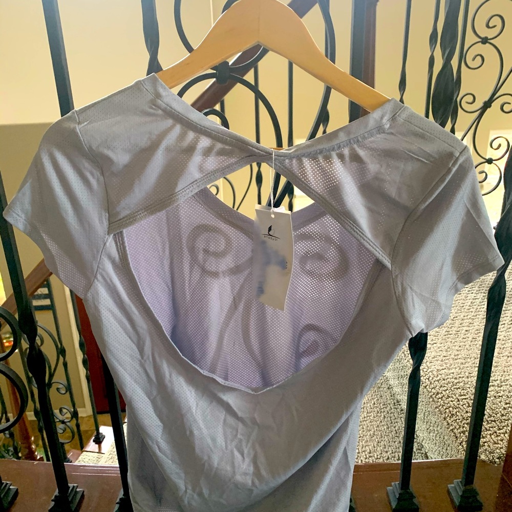 Gray sports top
